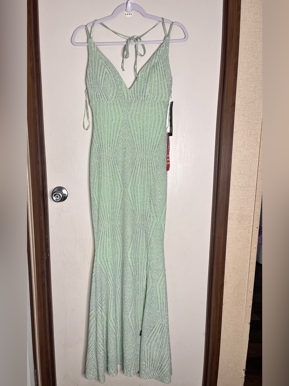 Trixxi Sparkling Mint Green Party Dress with Bead Detail